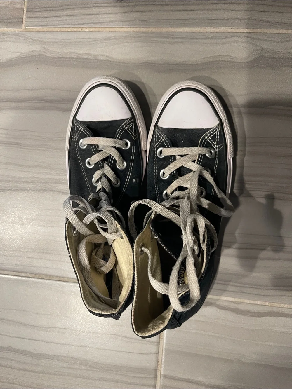 Converse Black and White High-Top Canvas Sneakers - Men's